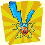 Atom gaining electrons.